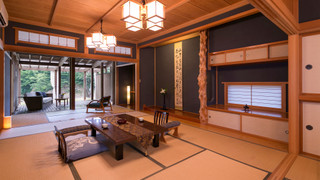 【離れ・紅の荘／楓の荘】二間続き＜天然温泉露天風呂＞ [和室] [禁煙] [マウンテンビュー] [リバービュー]