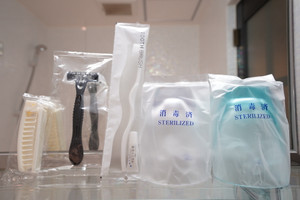 洗面台にあるアメニティ