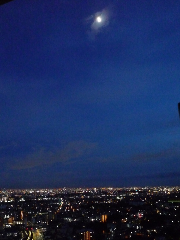 夜景　市街地とムーンライト