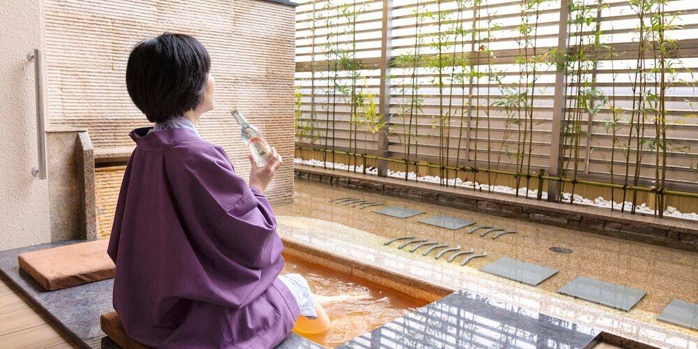 足湯はタオル完備が嬉しい / 1
