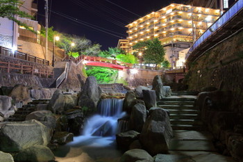 Night view of Arima onsen