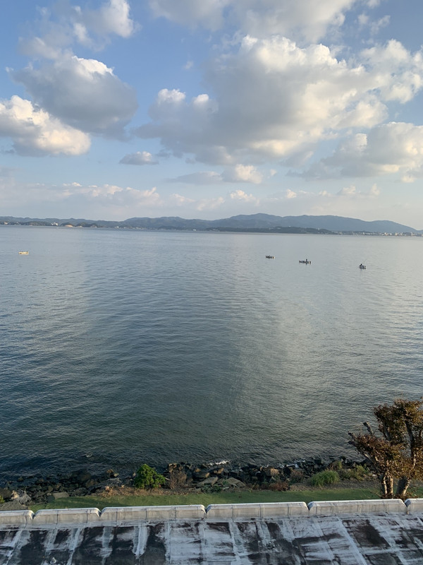 屋上から見た宍道湖