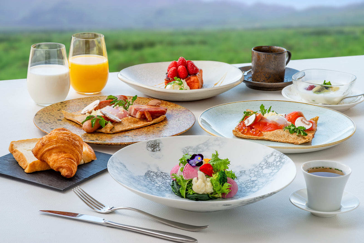 那須高原の絶景を眺めながら食べる地元食材の洋朝食でリッチな気分♪4004908