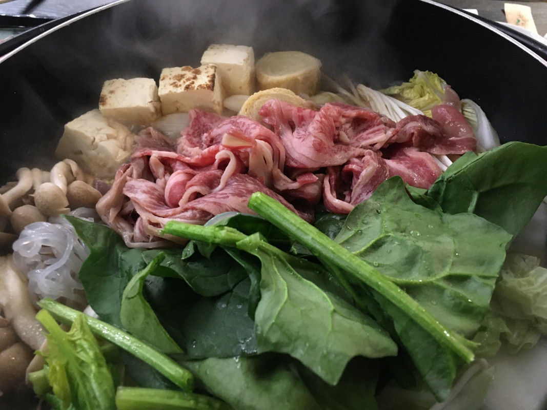 夕食の牛すき鍋