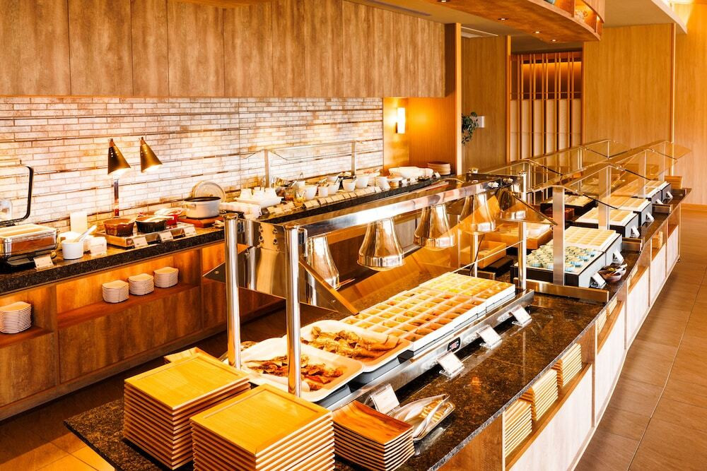 朝食ビュッフェ台