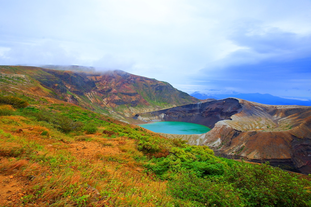 こけしの町遠刈田 温泉街からの雪景色