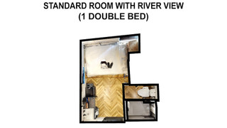 スタンダードルームリバービュー ダブルベッド1台 禁煙