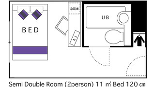 セミダブルルーム 2名利用 禁煙