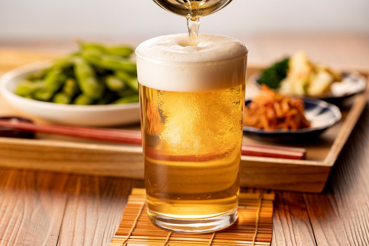 家で飲むビールと枝豆