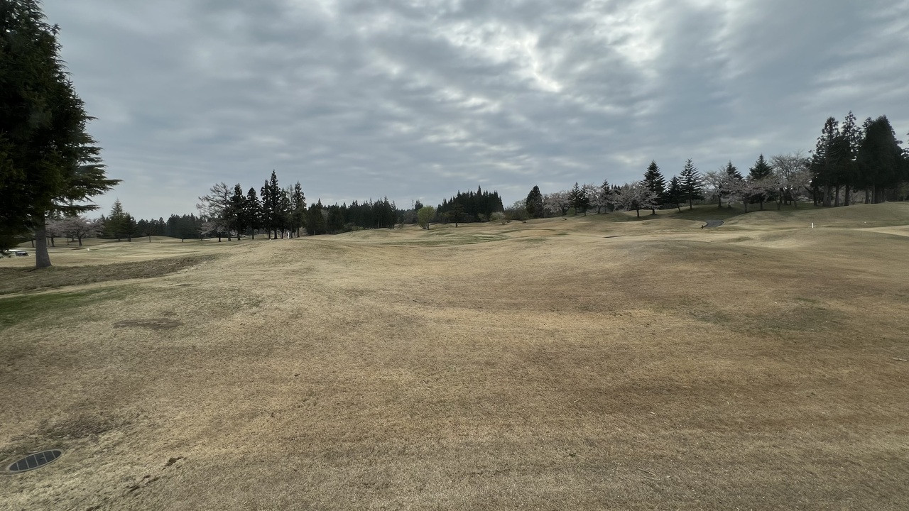 部屋から見えるゴルフコース。