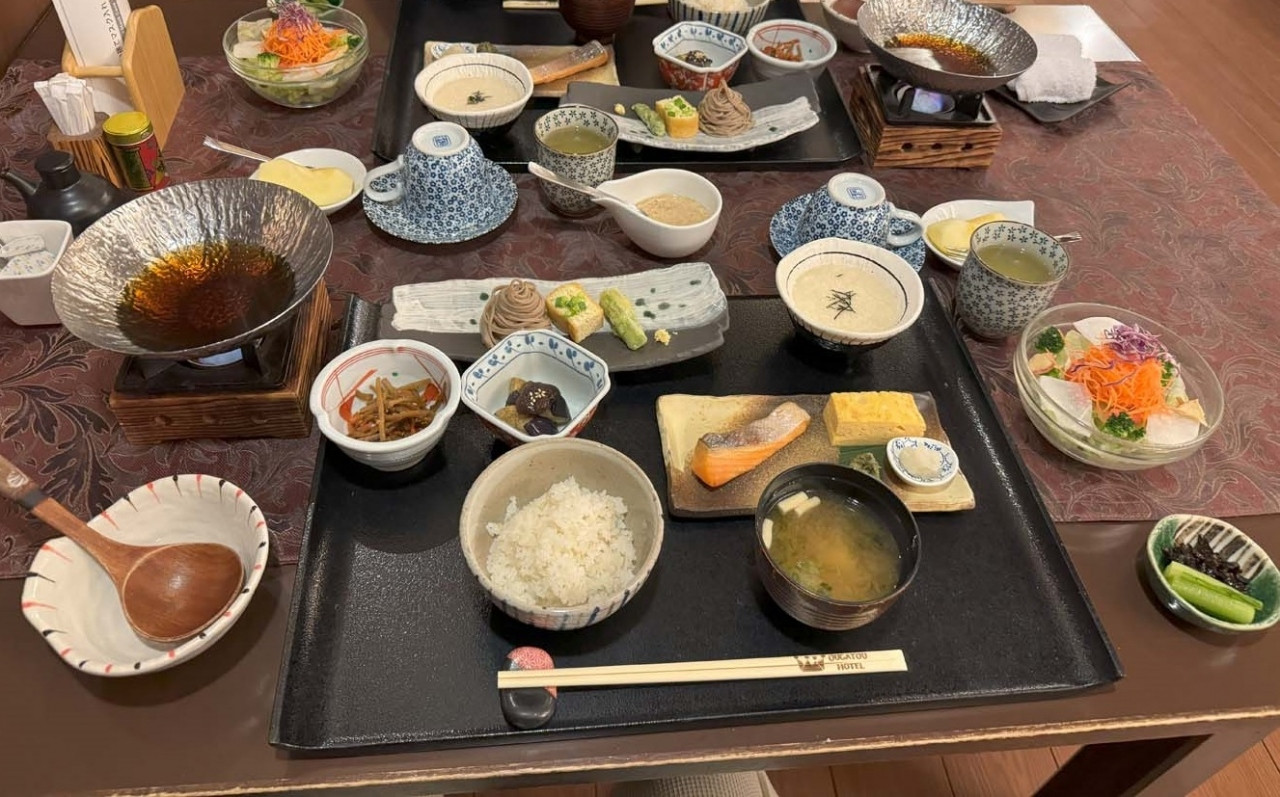 朝食の様子。