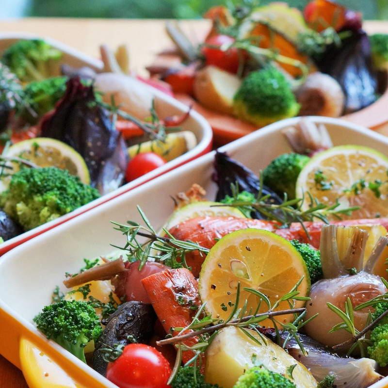 夕食　皮付き野菜のグリル