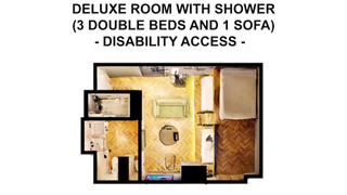 デラックストリプルルーム I ダブルベット3台 & ソファ1台 禁煙