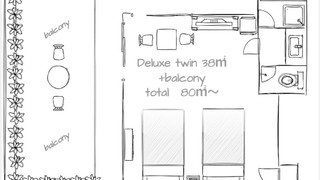 デラックスルーム 禁煙 （セミダブルベッド2台）