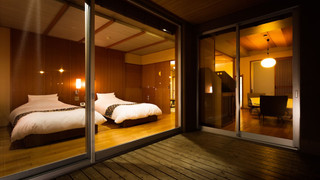 和室12.5帖+ツインベッド 半露天風呂付き (Eタイプ)