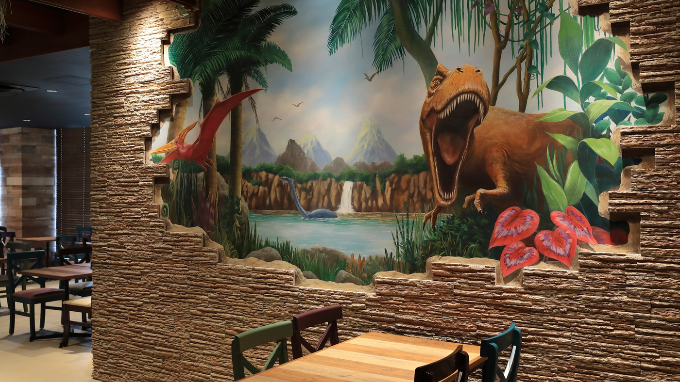 ジュラ紀の世界へようこそ！恐竜レストランの朝食にワクワク4043777