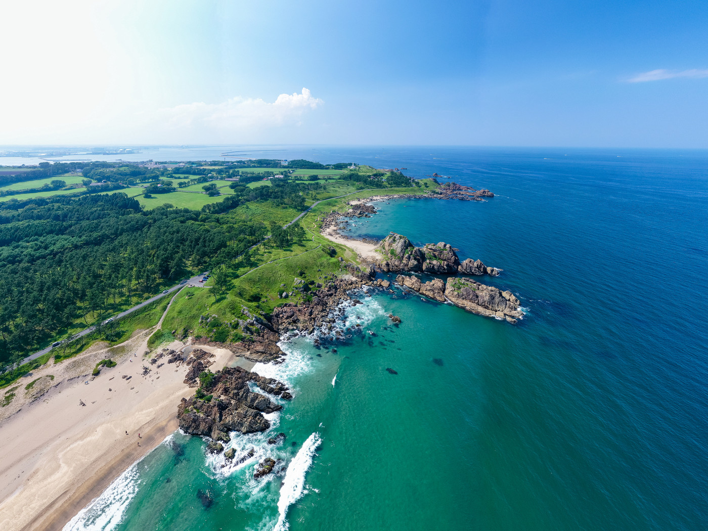 青森県八戸市　国立公園種差海岸の空撮