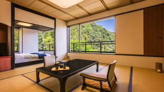 【禁煙】スーペリア和洋室1セミダブルベッド 内風呂あり(ガーデンビュー)