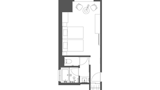 コーナー ツインルーム (34.3平方メートル)