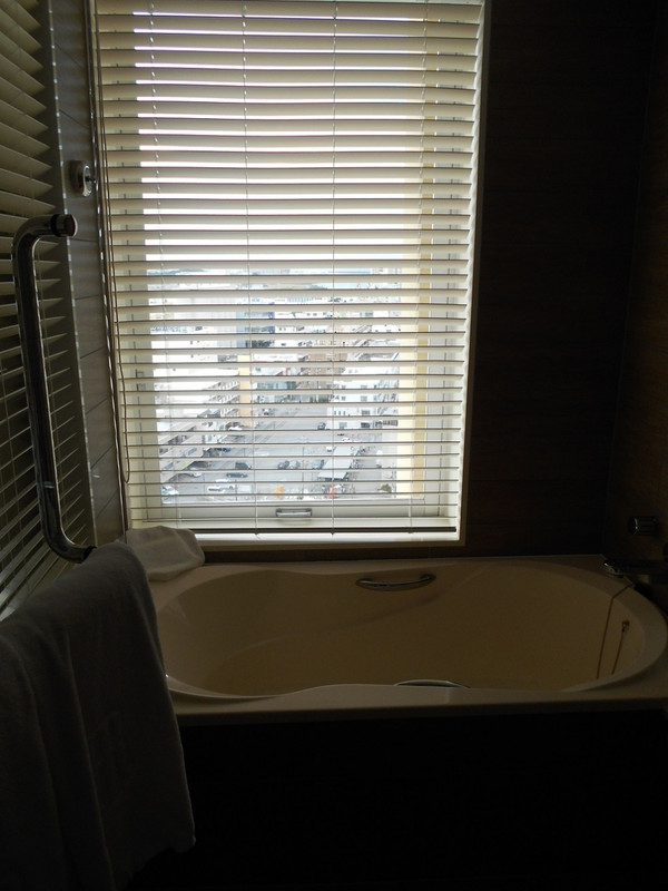 ベイビューバスの窓　ブラインドがあるので安心ですよ