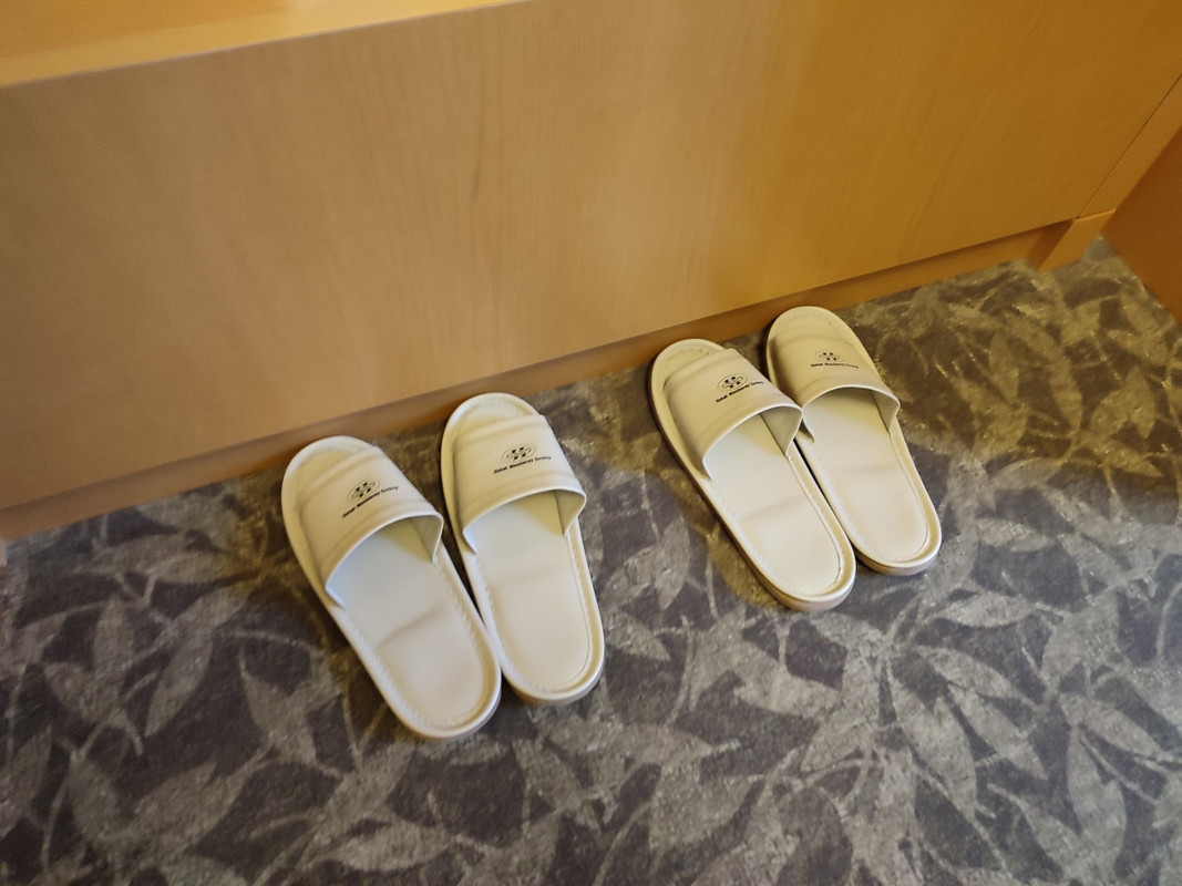 スリッパは再利用タイプと使い捨て両方が用意されていました