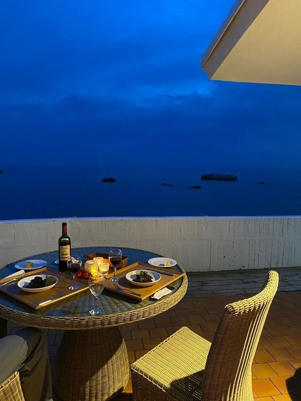 テラスでの夕食