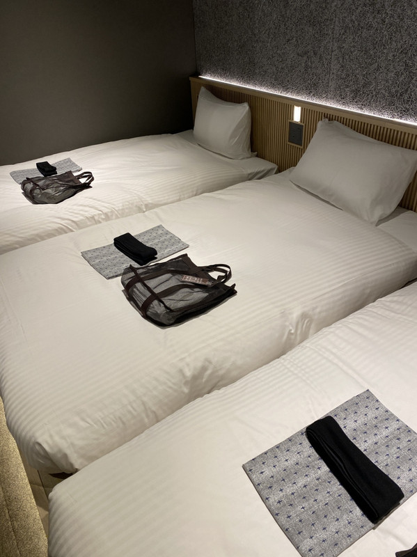 浴衣とバッグに入ったタオルセットが用意されていました