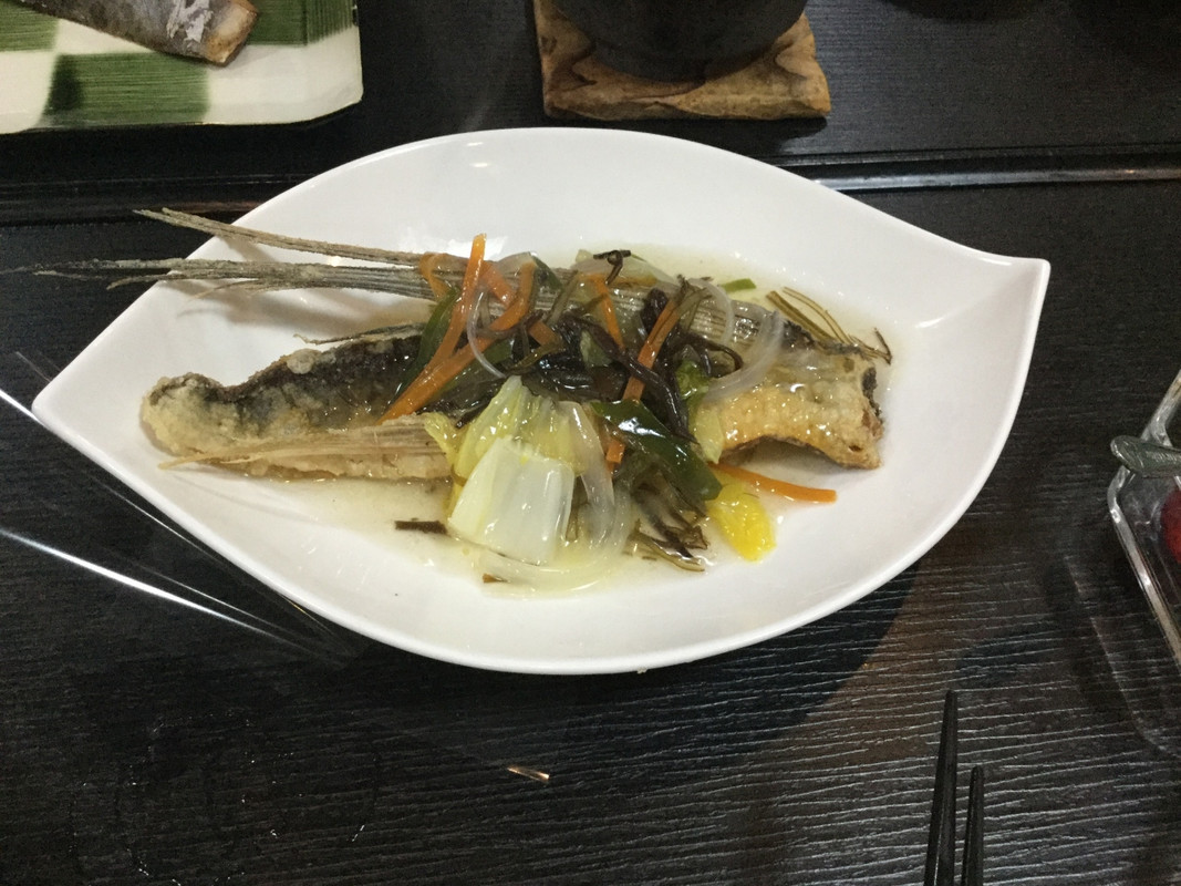 飛魚の姿焼き餡掛け