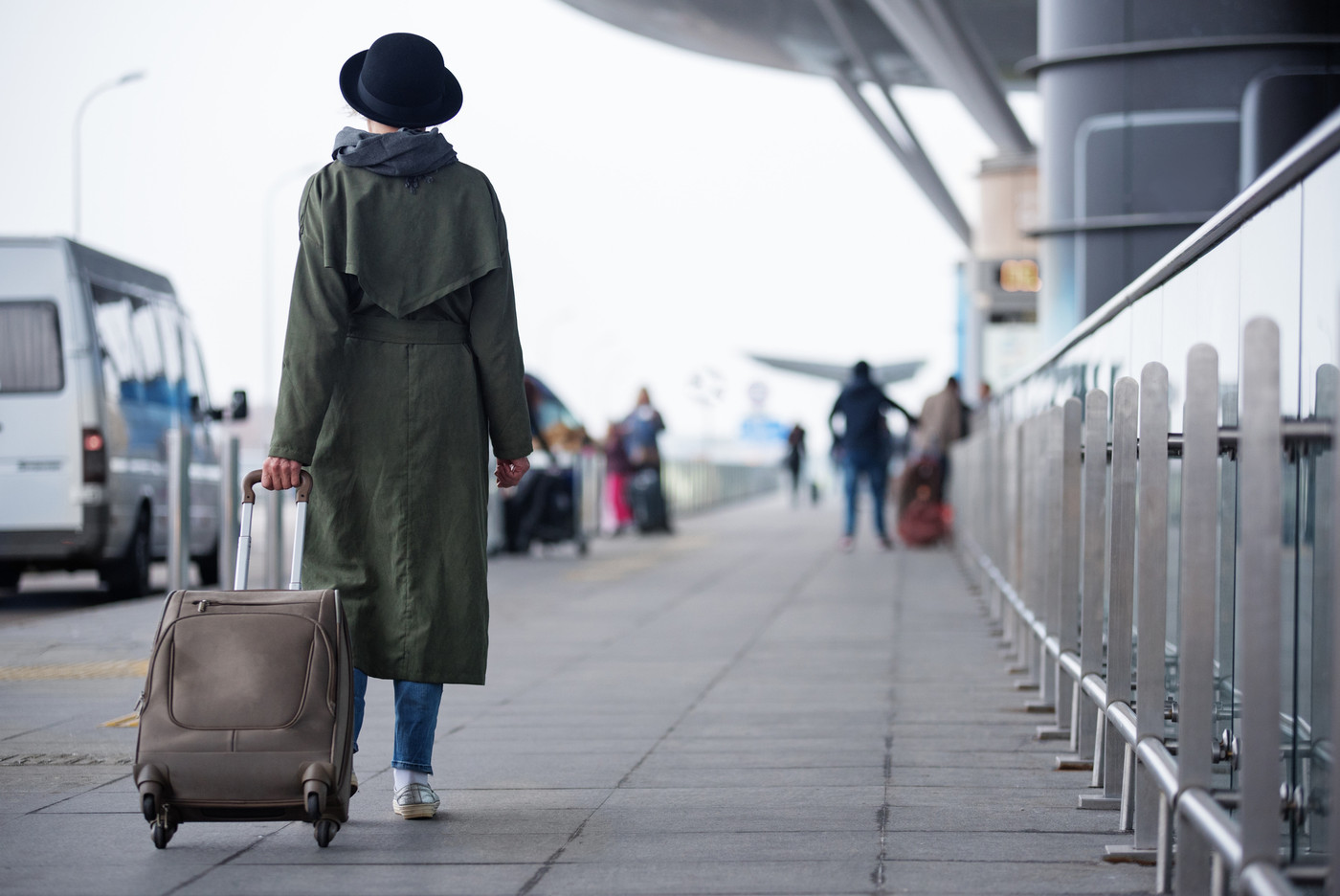 Stylish woman is going to travel
