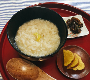 初めて作った茶粥