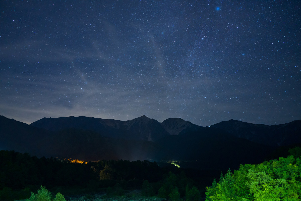 白馬村 北アルプス方面の星空
