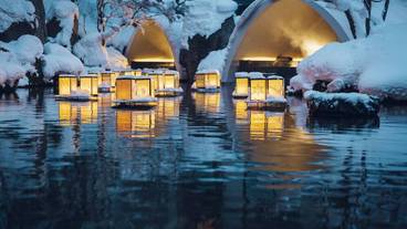 冬の露天風呂 / 7