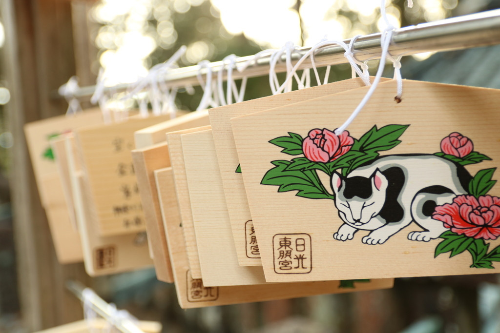 国宝「眠り猫」モチーフの絵馬・お守りのある神社4090745