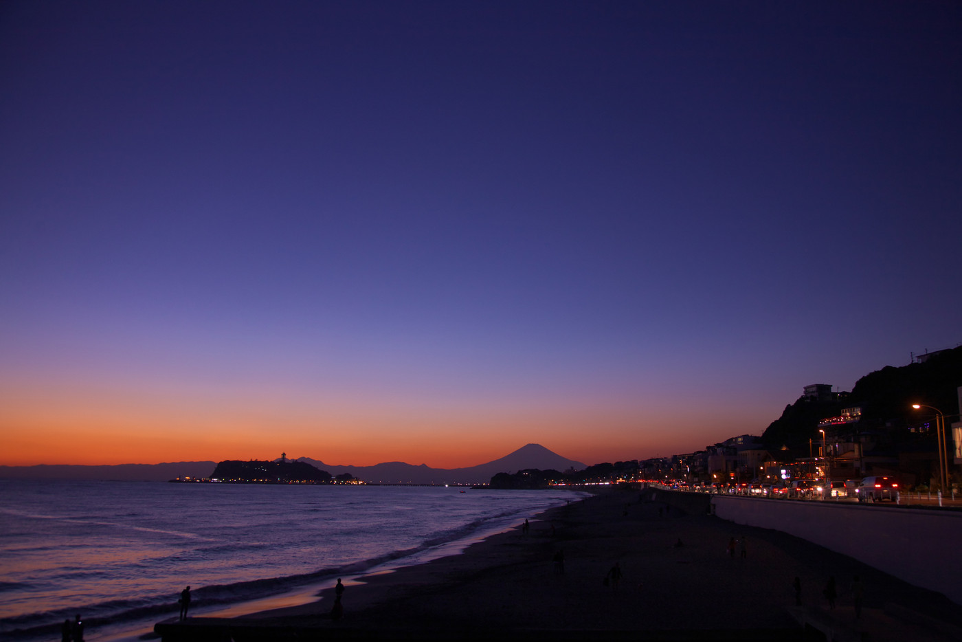 湘南・七里ヶ浜の夕暮れ