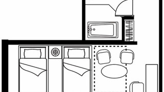 デラックス スタジオ シングルベッド 2 台