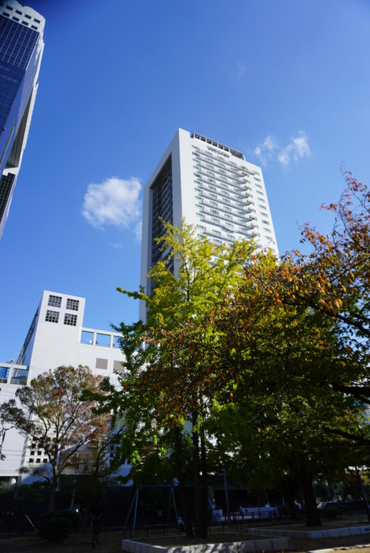 電車を利用して梅田まで行き、ホテルまで歩いて向かいました。