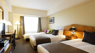 トリプルルーム禁煙（幅120センチのベッド2台、幅90センチのソファベッド1台）