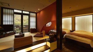 [特別室 山酔庵] 源泉かけ流し半露天風呂付和洋室 禁煙