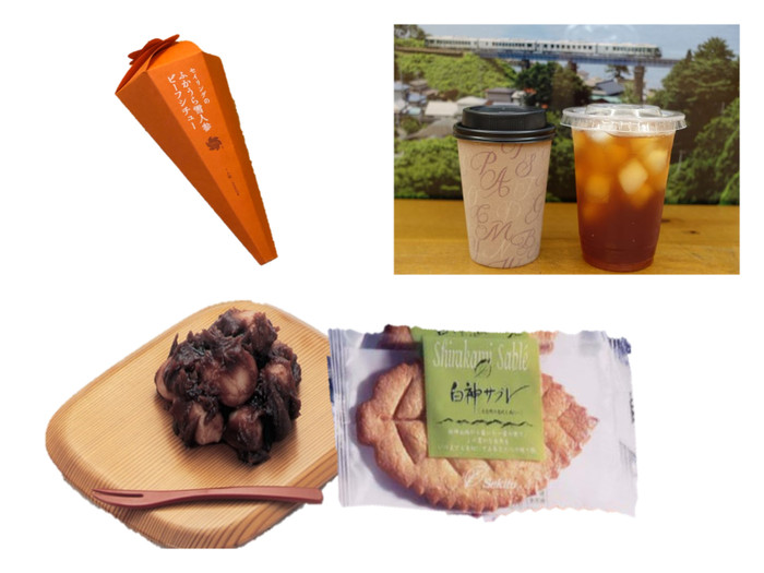 スイーツやドリンクのほかに、お土産用で「ふかうら雪人参」を使用したビーフシチューなども販売されています。