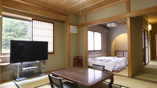 [面皮の間] 和室10畳+6畳 源泉かけ流し半露天風呂付き 禁煙