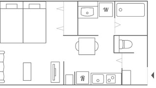 スタジオ (ソファベッド付)