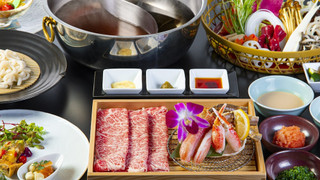 露天風呂付客室 禁煙 夕食 19:00~20:00 カニ&牛しゃぶしゃぶ夕食付(3名以上利用時のみ布団を用意)