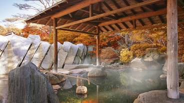 紅葉の露天風呂 / 5