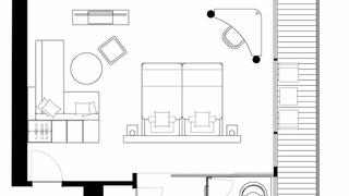 コーナーバルコニーダブルルーム 禁煙 (ラウンジアクセス付)