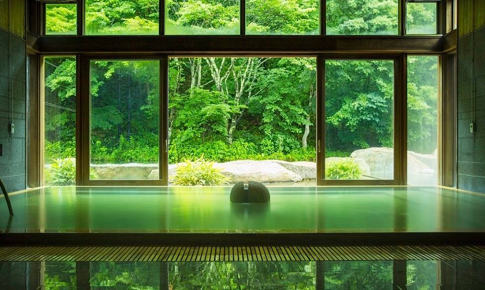 源泉かけ流しの
「トンボの湯」へ / 2