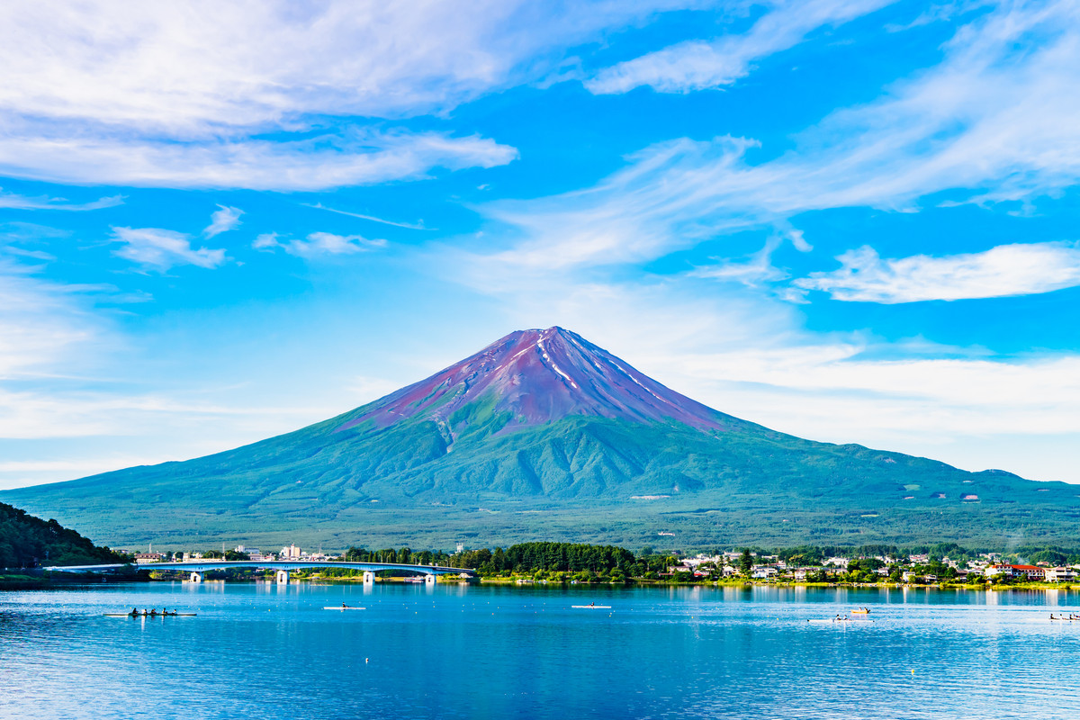 河口湖の風景