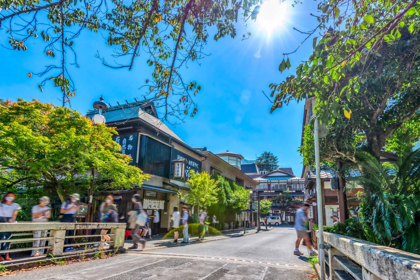 神奈川県箱根湯本　温泉街の風景