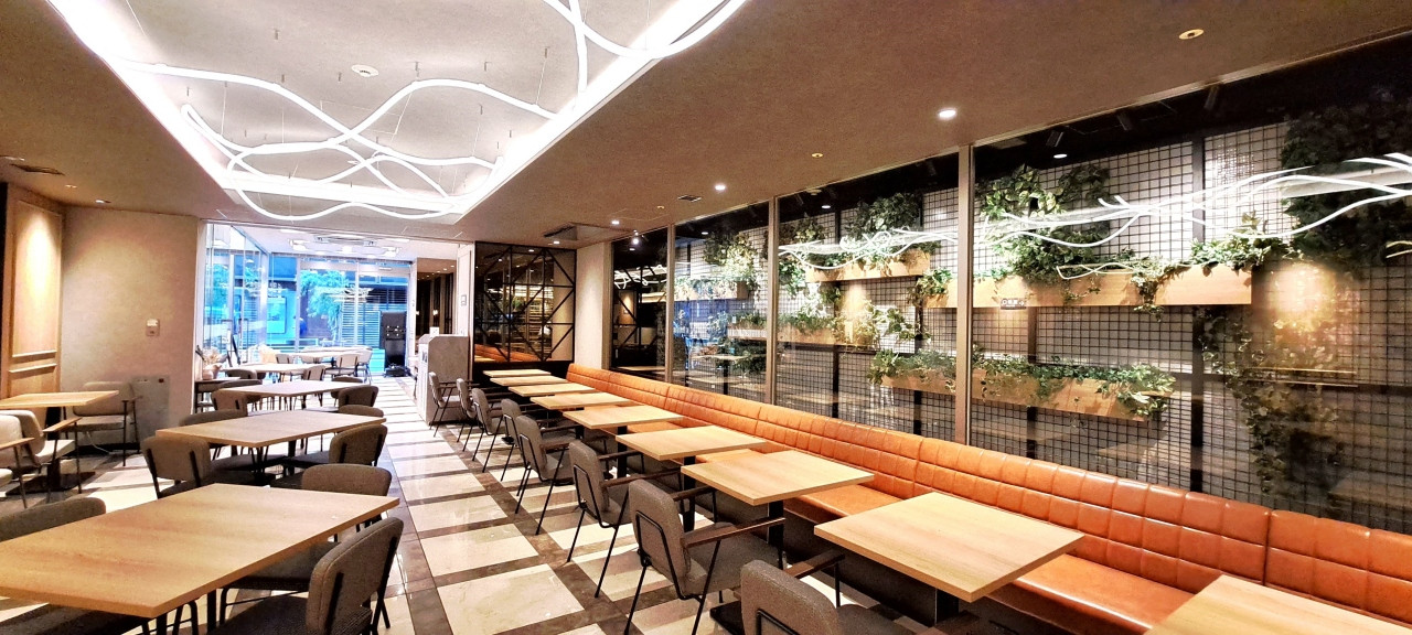 ウェルカムドリンク兼朝食会場