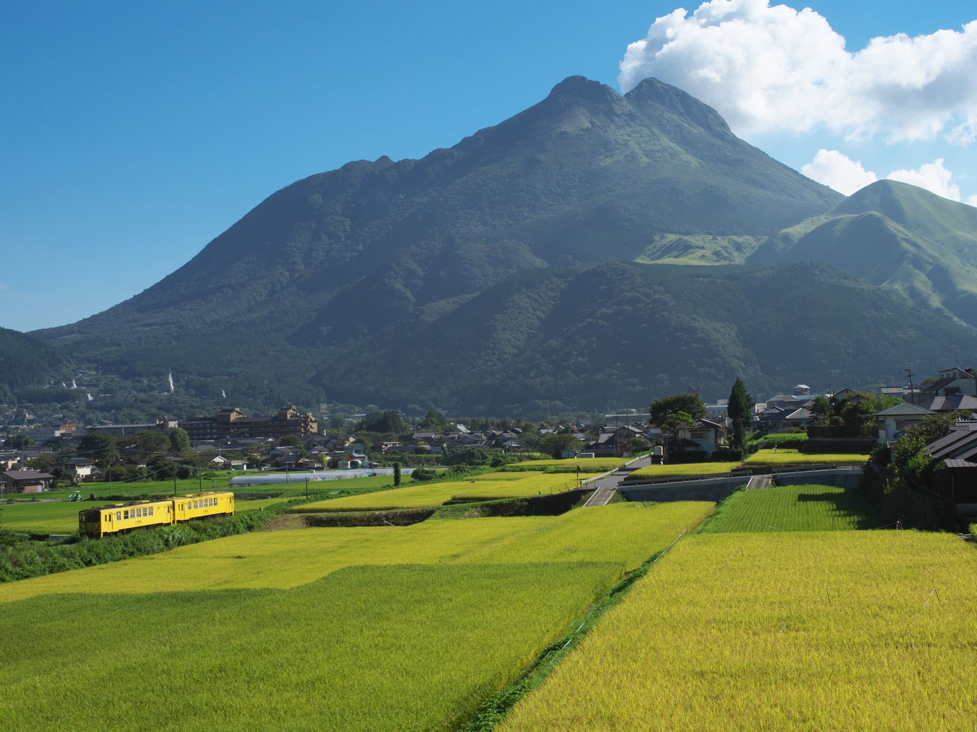 久大本線と由布岳