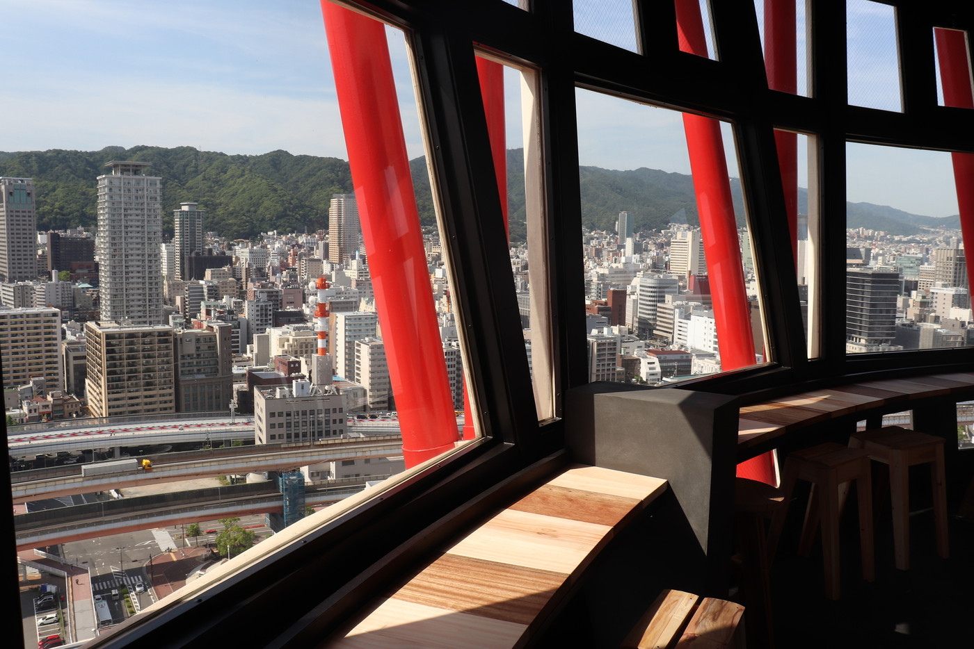 神戸ポートタワーの回転ラウンジからの展望